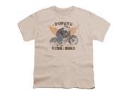 Trevco Popeye King Of The Road Short Sleeve Youth 18 1 Tee Sand Medium