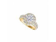 Fine Jewelry Vault UBNR50847EY14CZ CZ Halo Engagement Ring in 14K Yellow Gold