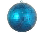 NorthLight Huge Peacock Blue Mirrored Glass Disco Ball Christmas Ornament 12 in.