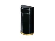 Rubbermaid Commercial Products RCP SO8 10BPL Half Round Space Saver Receptacle with Mirror Brass