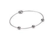 Dlux Jewels SR Silver Tone Stainless Steel Magnet Bracelet with 3 Balls