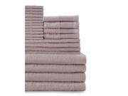 Baltic Linen Belvedere Row Multi Count 100 Percent Cotton Complete Towel Set Rose Dust 24 Piece