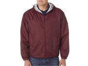 UltraClub 8915 Adult Fleece Lined Hooded Jacket Burgundy Large