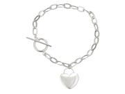 YGI GroupFMN4004W 7.5 14 K White Gold 7.50 in. Heart Toggle Bracelet