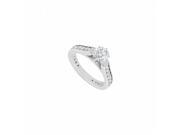 Fine Jewelry Vault UBJS1154AW14CZ CZ Engagement Ring in 14K White Gold 1 CT CZ