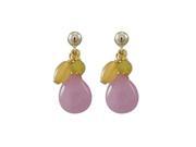 Dlux Jewels Lavender Semi Precious Stones with Gold Filled Post Earrings 0.87 in.