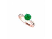 Fine Jewelry Vault UBUNR50843EAGVRCZE Emerald CZ Criss Cross Ring in 14K Rose Gold Vermeil 32 Stones