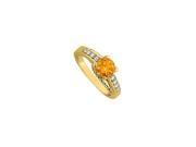 Fine Jewelry Vault UBNR50382AGVYCZCT Stunningly attractive Gift Citrine CZ Ring 1.50 CT TGW 8 Stones