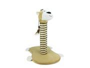NorthLight 19.5 in. White Beige Brown Faux Synthetic Fur Sisal Animal Shaped Scratching Post for Cats