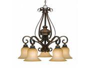 Golden Lighting 7116 D5 LC Mayfair Leather Crackle 5 Light Nook Chandelier