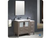 Fresca FVN62 3012GO UNS Fresca Torino Gray Oak Modern Bathroom Vanity with Side Cabinet Integrated Sink 42 in.