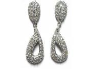 Dlux Jewels Sterling Silver Black Stone Heart Cubic Zirconia Earrings