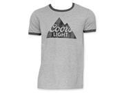 Tees Coors Ringer Mens T Shirt Light Grey Black 2XL