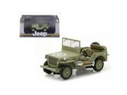 Greenlight 86307 1944 Jeep Willys C7 U.S. Army Green with Star on Hood 1 43 Diecast Model Car