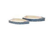Benzara 20447 Durable Wood Set Of Two Boat Tray