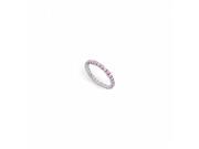 Fine Jewelry Vault UBU14WR100CZPS2263 Created Pink Sapphire CZ Eternity Band 14K White Gold 1 CT TGW 14 Stones