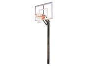 First Team Champ Turbo Steel Glass In Ground Adjustable Basketball System Gold