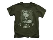 Trevco Popeye All About The Green Short Sleeve Juvenile 18 1 Tee Military Green Large 7