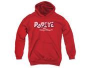 Trevco Popeye 3D Logo Youth Pull Over Hoodie Red XL