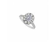 Fine Jewelry Vault UBNR50582W14CZ 2 CT Round CZ April Birthstone 14K White Gold Engagement Ring