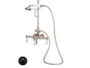 World Imports 403857 Three Handles Tub Filler with Handshower and Plain Porcelain Lever Handles Oil Rubbed Bronze