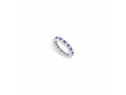 Fine Jewelry Vault UBU14WSQ200CZS1602 CZ Blue Created Sapphire Eternity Band 14K White Gold 2 CT TGW 15 Stones