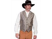 Scully RW093 TAU L Mens Rangewear Scarboro Paisley Vest Taupe Large
