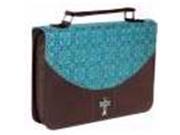 Christian Art Gifts Inc. 368288 Bible Cover Luxleather and Micro Fiber Medium Turquoise Brown