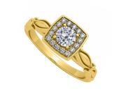 Fine Jewelry Vault UBNR84679AGVYCZ CZ Engagement Ring 18K Yellow Gold Vermeil