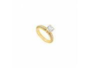 Fine Jewelry Vault UBJS1289AAGVYCZ CZ Engagement Ring 18K Yellow Gold Vermeil 1 CT CZs
