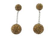 Dlux Jewels Gold Champagne Crystal Ball Earrings 8 x 12 mm