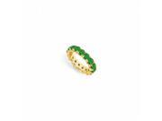 Fine Jewelry Vault UBU14YR400E22620 May Birthstone Created Emerald Eternity Band 14K Yellow Gold 4 CT TGW 18 Stones