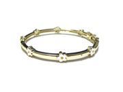 Dlux Jewels 35 in. Gold White Flower Bangle