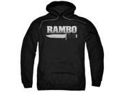 Trevco Rambo First Blood Knife Adult Pull Over Hoodie Black Medium