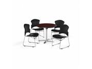 OFM PKG BRK 055 0020 Breakroom Package Featuring 24 in. Round Flip Top Multi Purpose Table with Four Multi Use Stack Vinyl Seat Back Chairs