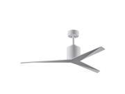 Atlas EK WH WH Eliza Three Bladed Paddle Fan in Gloss White With Gloss White Blades