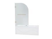 Vigo VG6071STCL3458 Orion Clear Curved Bathtub Door Stainless Steel