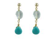 Dlux Jewels SS Sterling Silver Double Semi Precious Earrings