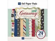 Echo Park Paper GA63023 Getaway Cardstock Pad 6 in. x 6 in. 24 Sheets Double Sided