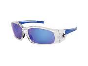 Crews 135 SR148B Swagger Safety Glasses Clear Frame With Blue Diamond Mirror Lens