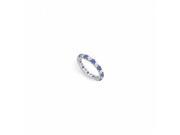 Fine Jewelry Vault UBU14WR200CZS22610 CZ Created Sapphire Eternity Band 14K White Gold 2 CT TGW 12 Stones