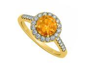 Fine Jewelry Vault UBNR50345AGVYCZCT November Citrine With CZ April Birthstone Halo Engagement Ring 24 Stones