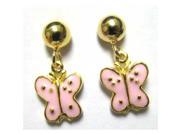 Dlux Jewels Gold Enamel Butterfly Post Earrings