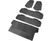 Spec D Tuning MAT 4201GRY PVC Floor Mat 4 Pieces Set Plus Trunk Piece for All Grey 6 x 13 x 45 in.