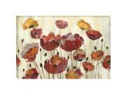Tangletown Fine Art w15008 Poppies in the Rain by Silvia Vassileva Wall Art Red 30 x 45 x 1.5 in.