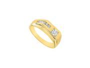 Fine Jewelry Vault UBM1074Y14D Mens Diamond Ring 14K Yellow Gold 0.50 CT Diamonds 5 Stones