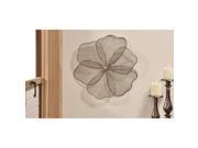 Giftcraft 85793 18.5 x 19 in. Iron Mesh Flower Design Wall Decor Antiqued Gold