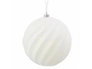 Vickerman M112001 6 White Matte Glitter Swirl Ball