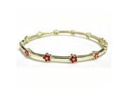 Dlux Jewels Gold Red Flower Bangle