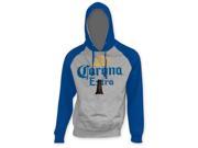 Tees Corona Extra Sleeve Beer Pouch Mens Hoodie Grey Blue Extra Large
